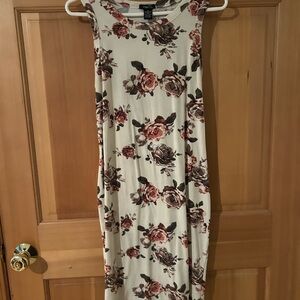 Rue 21 Floral Midi Dress - White and Pink